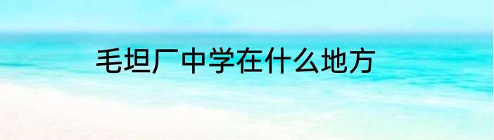 毛坦厂中学在什么地方