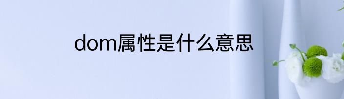 dom属性是什么意思