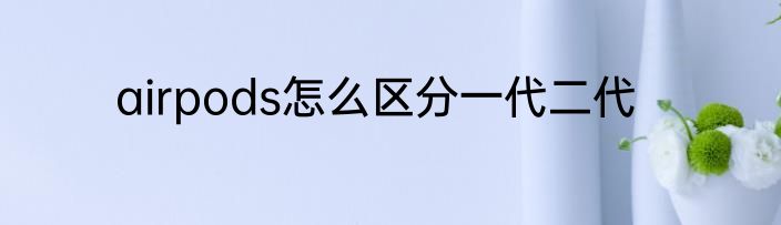 airpods怎么区分一代二代