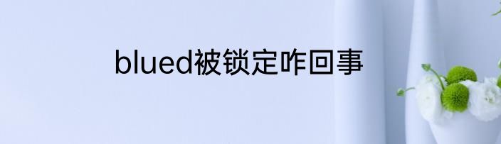 blued被锁定咋回事