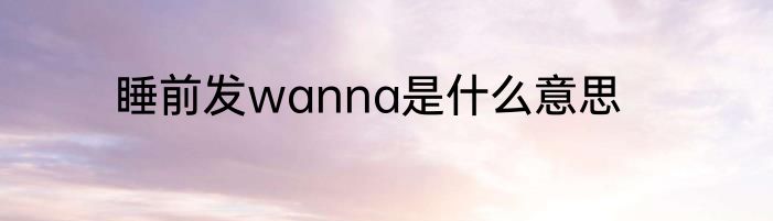 睡前发wanna是什么意思