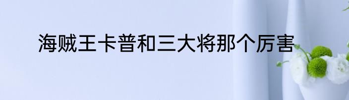 海贼王卡普和三大将那个厉害