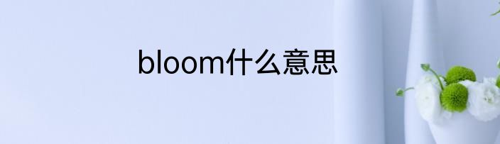 bloom什么意思