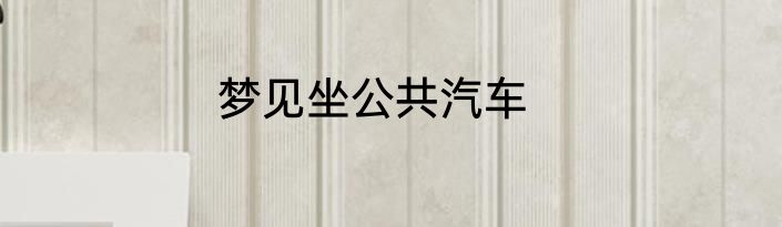 梦见坐公共汽车