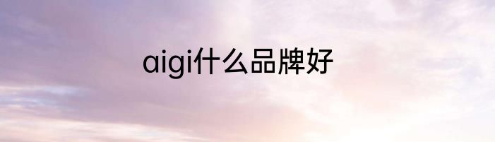 aigi什么品牌好