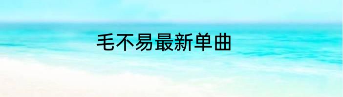 毛不易最新单曲
