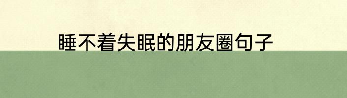 睡不着失眠的朋友圈句子