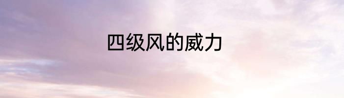 四级风的威力