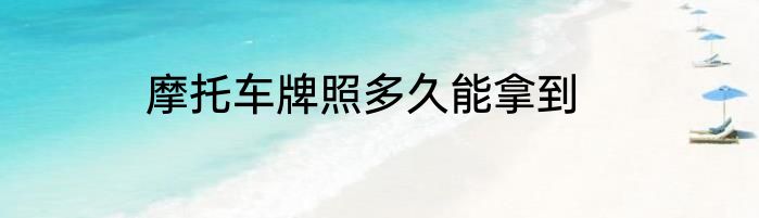 摩托车牌照多久能拿到