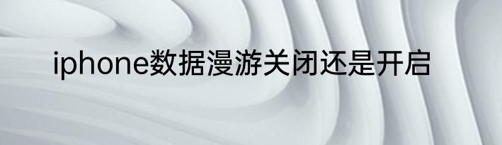 iphone数据漫游关闭还是开启