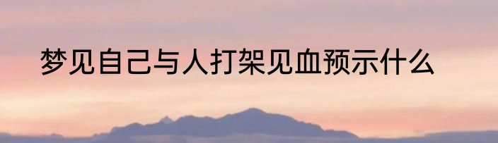 梦见自己与人打架见血预示什么