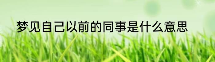 梦见自己以前的同事是什么意思