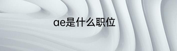 ae是什么职位