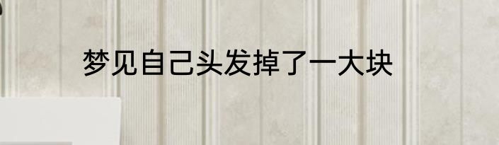 梦见自己头发掉了一大块
