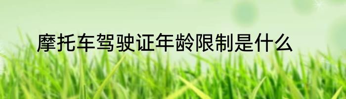 摩托车驾驶证年龄限制是什么