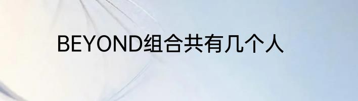 BEYOND组合共有几个人