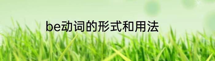 be动词的形式和用法