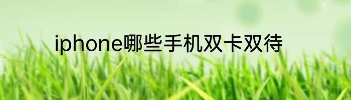 iphone哪些手机双卡双待