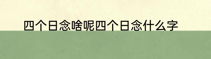 四个日念啥呢四个日念什么字