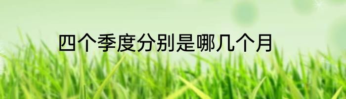 四个季度分别是哪几个月