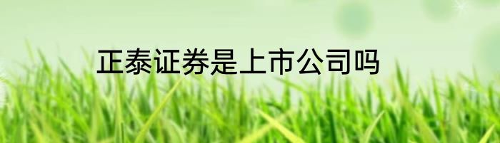 正泰证券是上市公司吗