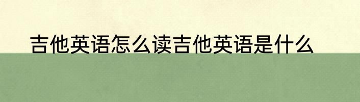 吉他英语怎么读吉他英语是什么