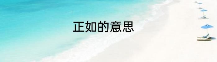 正如的意思