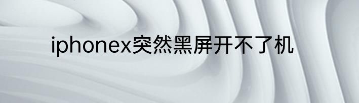 iphonex突然黑屏开不了机