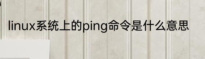 linux系统上的ping命令是什么意思
