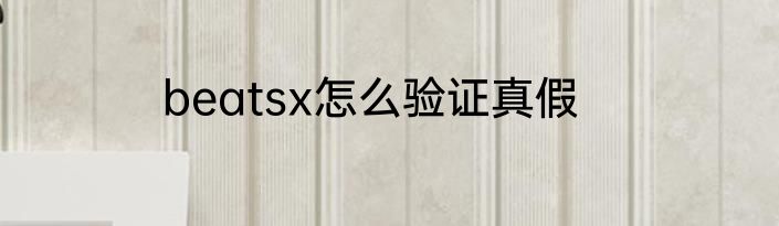 beatsx怎么验证真假