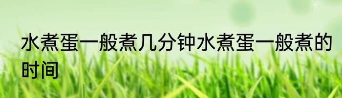 水煮蛋一般煮几分钟水煮蛋一般煮的时间