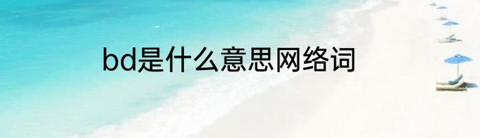 bd是什么意思网络词