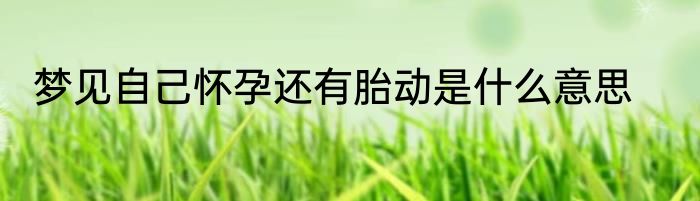 梦见自己怀孕还有胎动是什么意思