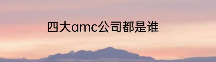 四大amc公司都是谁