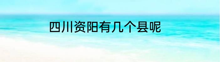四川资阳有几个县呢