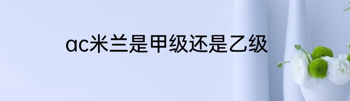 ac米兰是甲级还是乙级