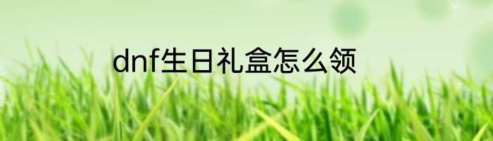 dnf生日礼盒怎么领