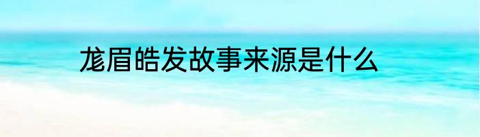 尨眉皓发故事来源是什么