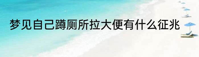 梦见自己蹲厕所拉大便有什么征兆
