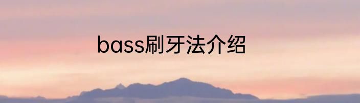 bass刷牙法介绍