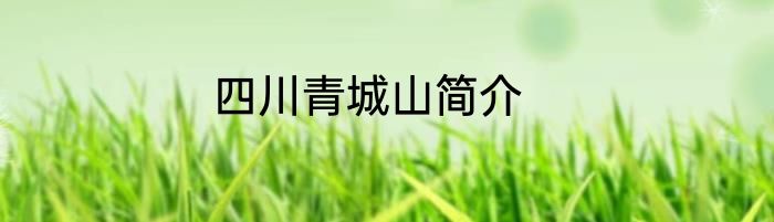 四川青城山简介