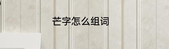 芒字怎么组词