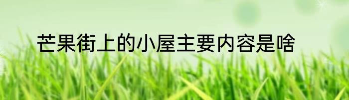 芒果街上的小屋主要内容是啥