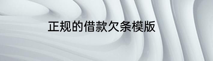 正规的借款欠条模版