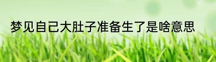 梦见自己大肚子准备生了是啥意思