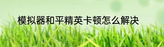 模拟器和平精英卡顿怎么解决