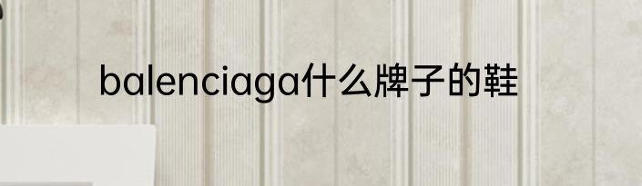 balenciaga什么牌子的鞋