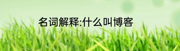 名词解释:什么叫博客