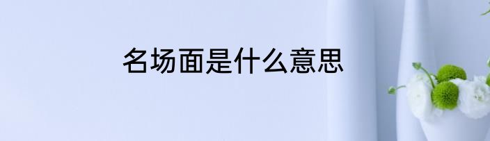 名场面是什么意思