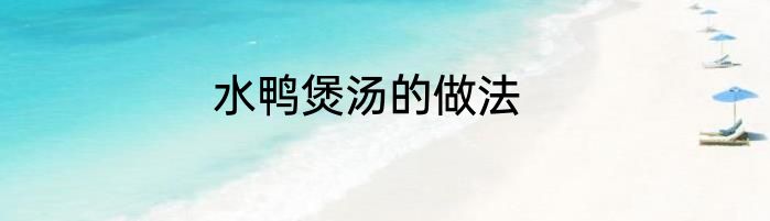水鸭煲汤的做法